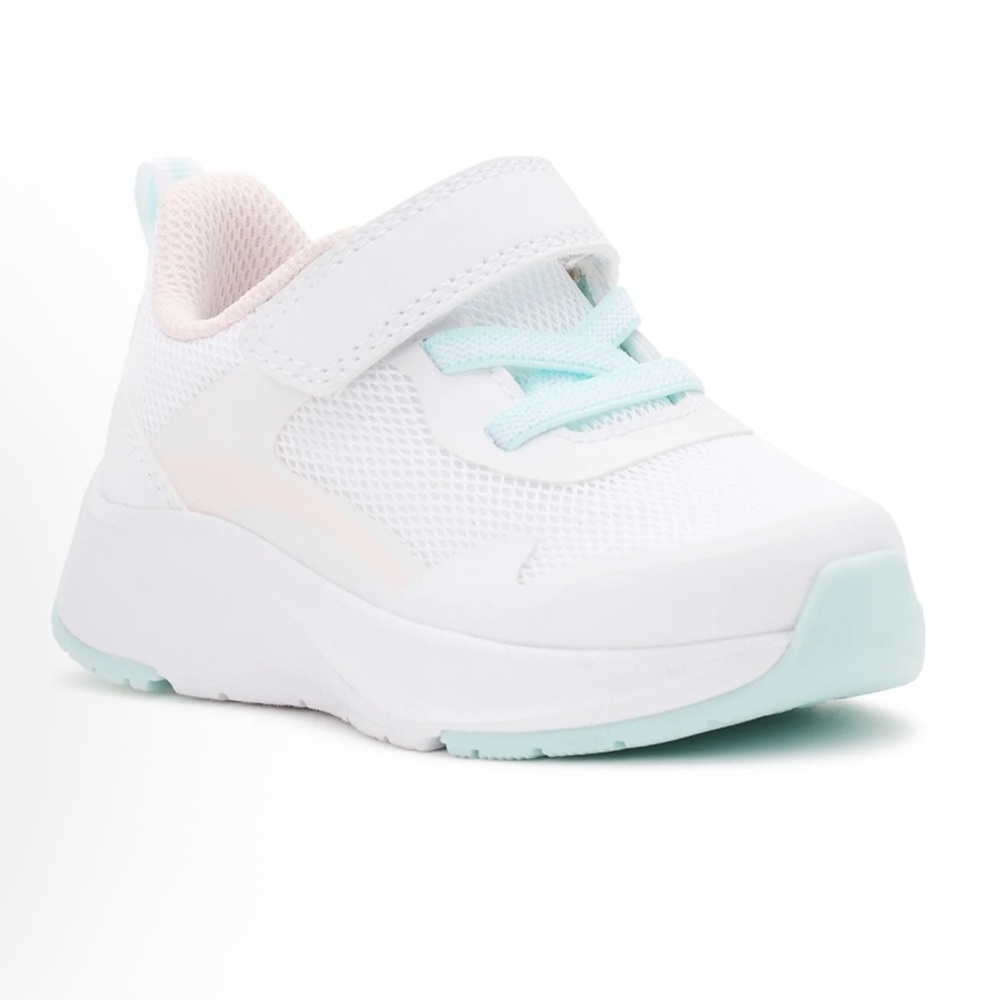 Athletic Works Kids White and Light Blue Sneakers